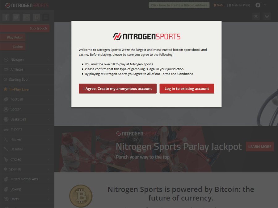 Nitrogen Sports - ставки на спортивные события и Bitcoin онлайн-казино